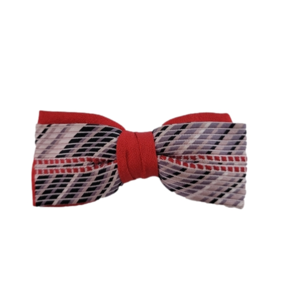 1950s BEAU Jr clip on bow tie, Rust Residant little boys vintage red,tan,brown